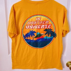 Space yellow graphic tee